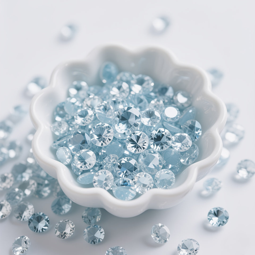 TEMU 550 Transparent And Light Blue Mixed Artificial Diamonds, Suitable For Vase Fillers, Wedding Decorations, Bulk Table Decorations, Floral