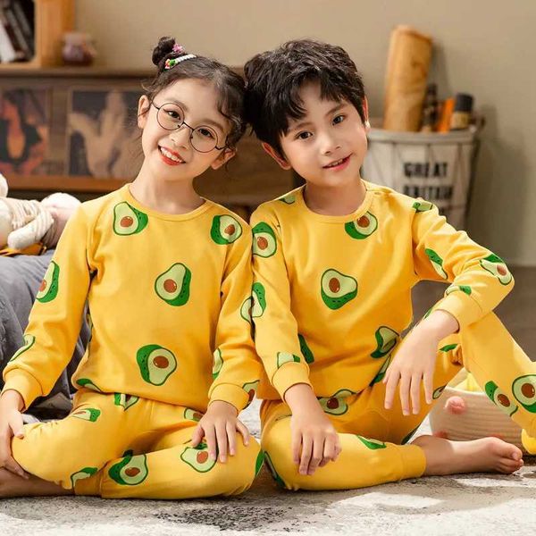 Pajamas Boys Girls Pajamas Winter Thermal Underwear Childrens Clothing Sleepwear Warm Pyjamas Sets For s 2 4 5 6 8 10 12 14 Years H240906