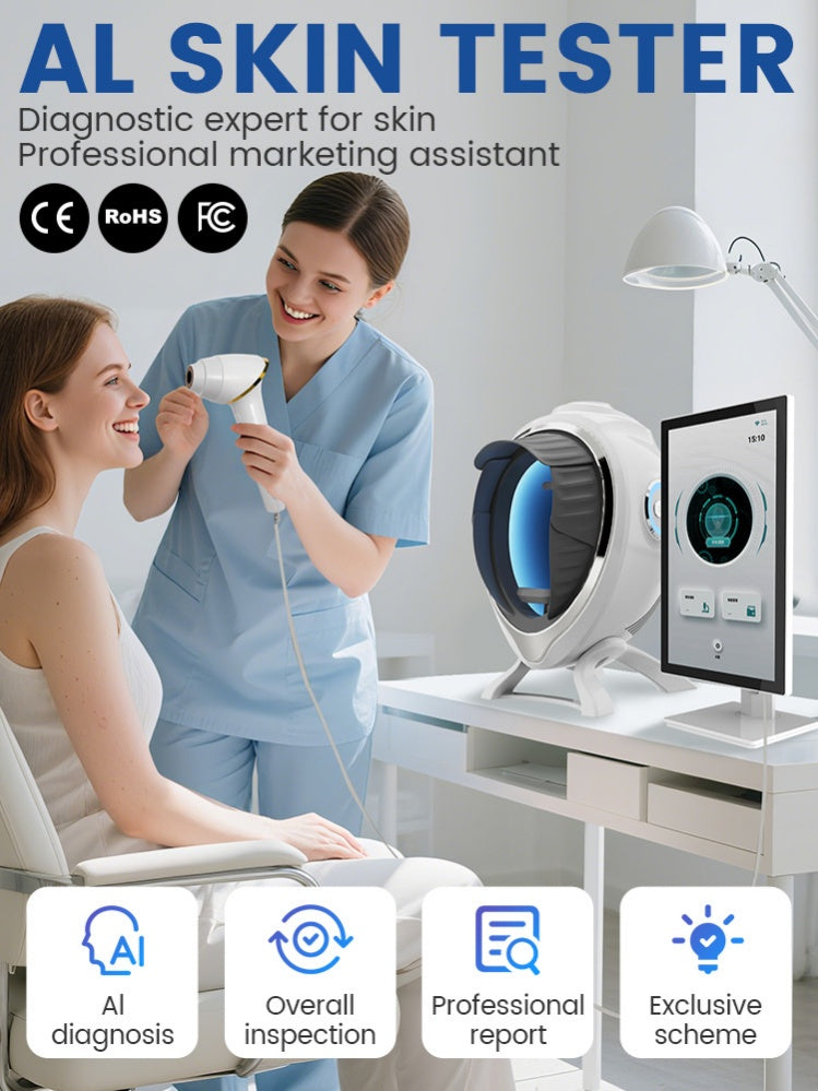 Skin Scanner Nursing Monitoring Machine 3D AI Multilingual Intelligent Facial Analyzer Facial Camera Detection and Analysis