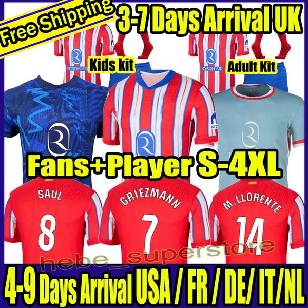 S-4XL 24 25 ATL soccer jerseys MEMPHIS Azpilicueta 2024 Correa camiseta football shirts kids GRIEZMANN third away R. DE PAUL CARRASCO home A