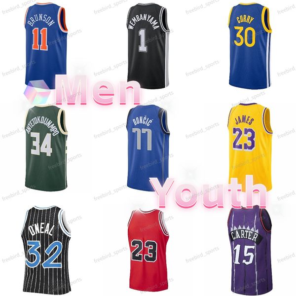 11 Jalen Brunson Basketball Jerseys Curry Men Kids James Edwards Carter Doncic Wembanyama Booker 11 Kyrie Irving Shai Butler Jokic Payton 32