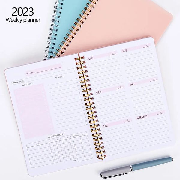 Notepads Weekly Planner A5 Spiral Binder Notebook 52 Weeks Agenda Schedule organizer diary Journal Stationery Office School Supplies 231130