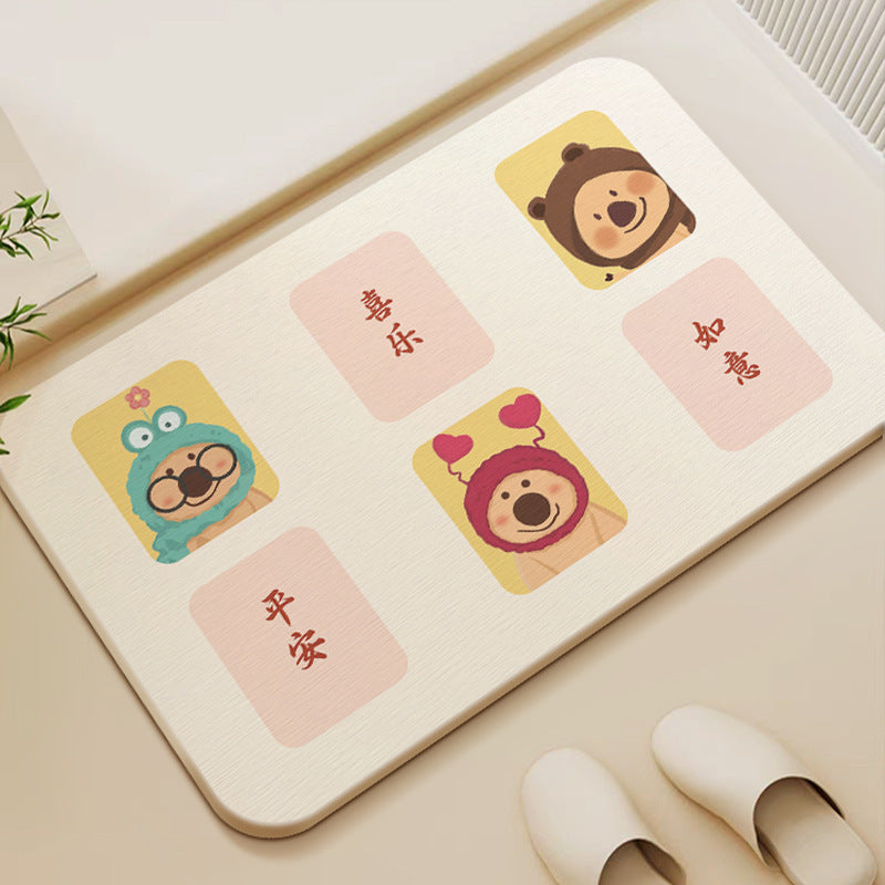 Bathroom Water-absorbent Floor Mats Bathroom Bathroom Toilet Doorway Non-slip Quick-drying Foot Mats