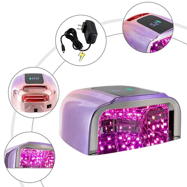 Nail dryer professional charging 96W 42 bead UV LED portable cordless gel nail lamp with removable stainless steel M241123