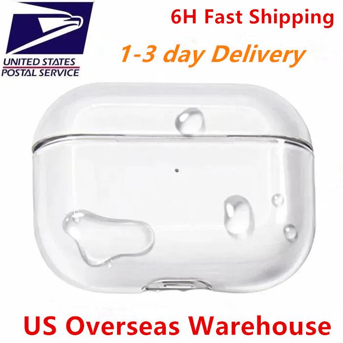 US Warehouse For Airpods Pro Max 2 3 4 Headphone Accessories Earphones Transparent TPU Silicone Waterproof Protective case Headset cover case New