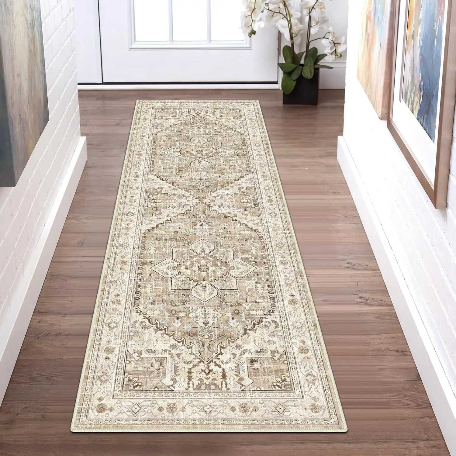 VIKAMA Hallway Runner Rugs Non Slip Machine Washable Carpet for Kitchen Entryway Living Bedroom Laundry Room Home Decoration L251008
