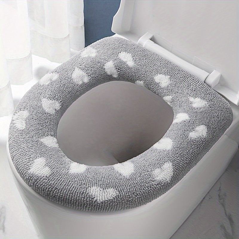 TEMU Cozy Knit Toilet Seat Cover - Warm, Elastic, And Washable For All - Perfect Christmas Decor