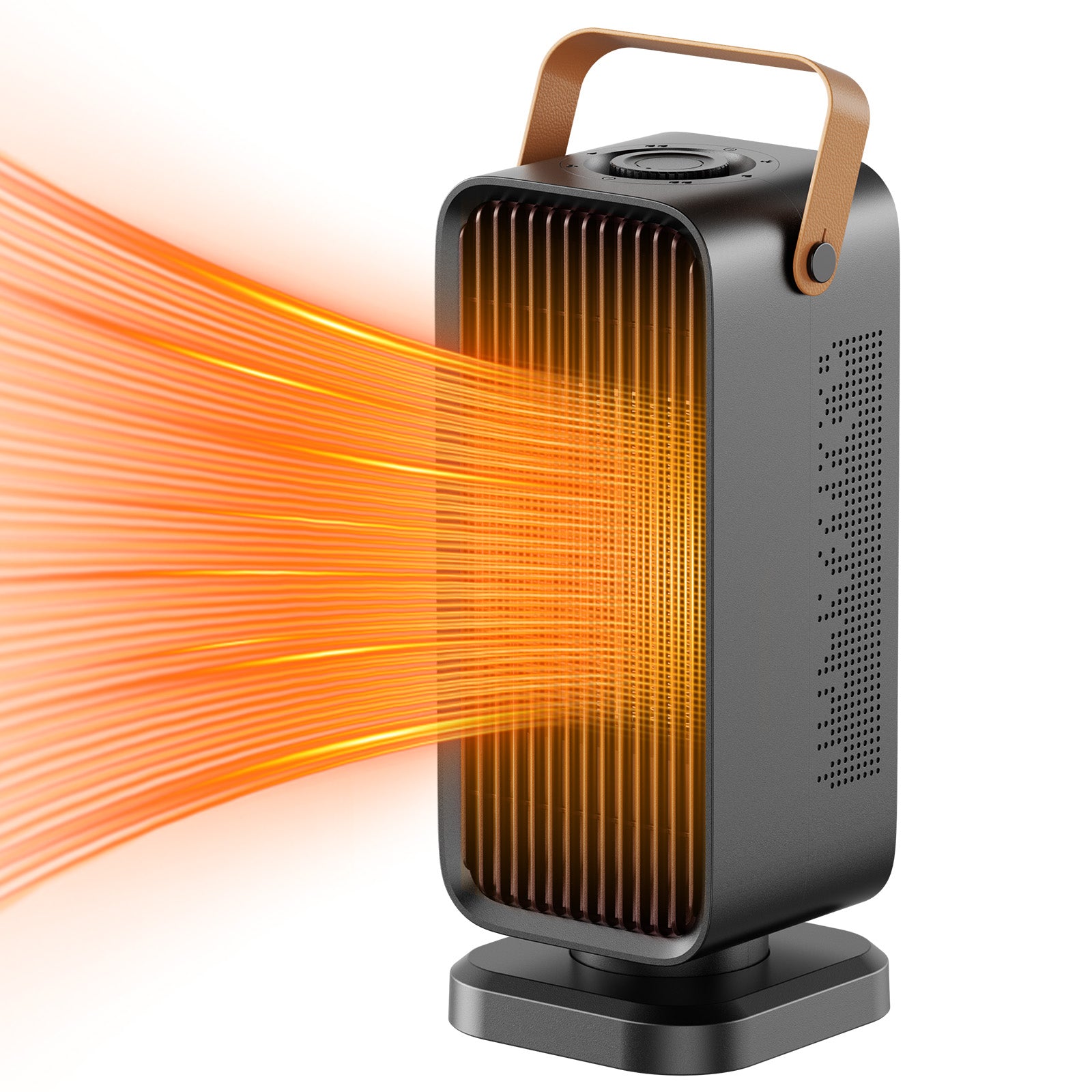 TEMU 600-1200w Ptc Ceramic Space Heater - Quiet Electric Fan Heater, & Tip-over Protection, - Portable Heater For Home, Office, Desk Top,