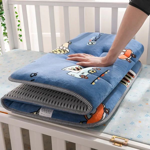 Breathable Baby Crib Bedding Set - 120x60cm Toddler Mattress Pad for Boys & Girls, Fleece Play Mat, Cartoon Room Decor