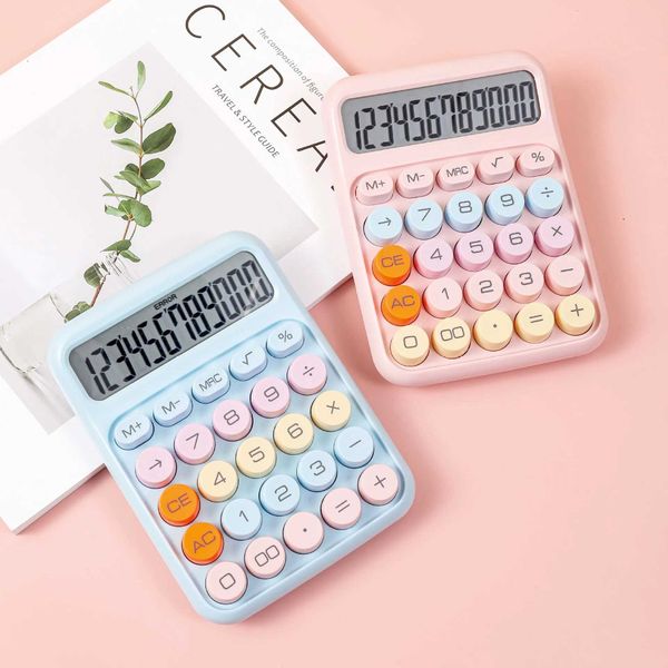 Kawaii Keyboard Calculator Office 12 bit Mechanical Calculator Cute Candy Color Calculator Desktop Workstation M240831