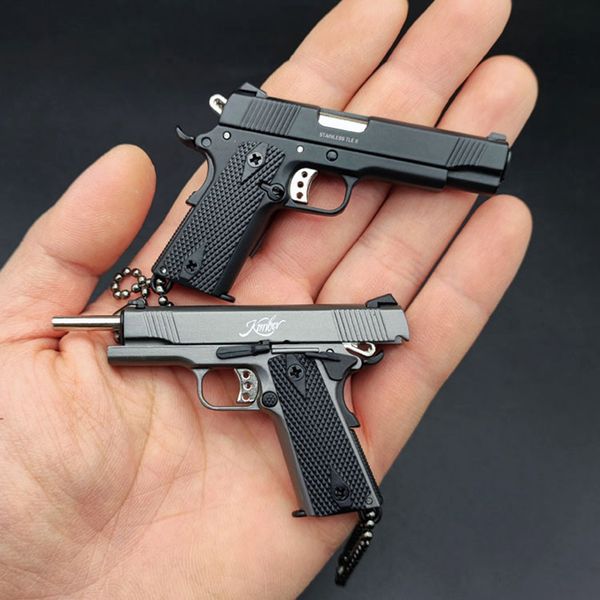 1:3 Metal Gun Model Toys 1911 Pistol Alloy Miniature Models Detachable Keychain For Kids Adults Collection Office Desk Fidget Toys 1644