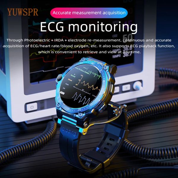 2023 Novo telefone inteligente de 64 GB relógio de fone de ouvido embutido GPS Wi-Fi Posicionamento HRBP ECG Healthy Monitor Music Music Pla