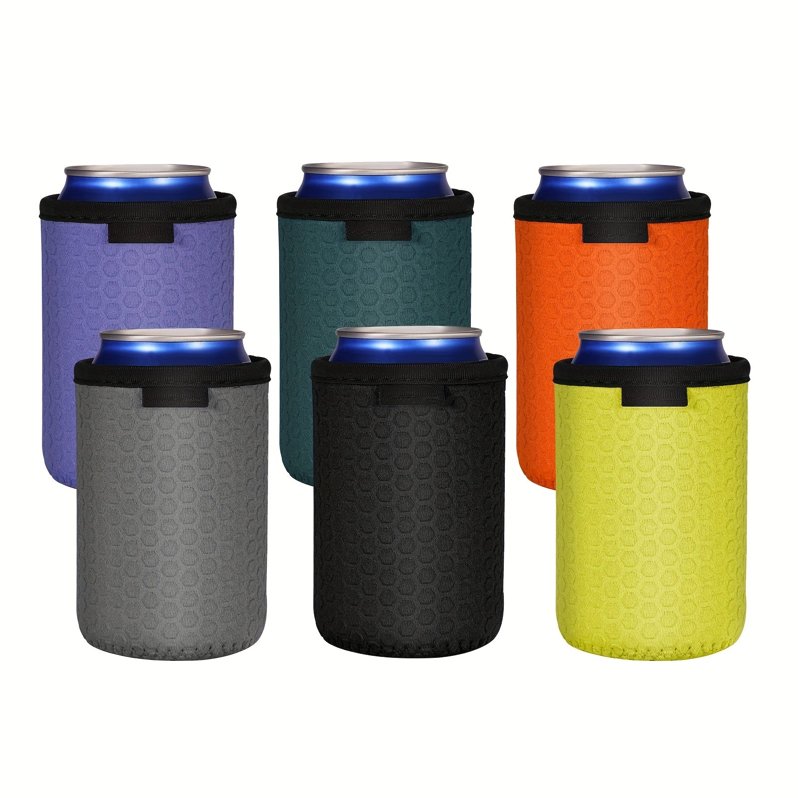 TEMU 6 Pack 12oz Standard Can Cooler Sleeves, Soft Insulated Reusable Non-slip Neoprene Can Coolier Drink Caddies Holder Covers For For Hard , Beer,