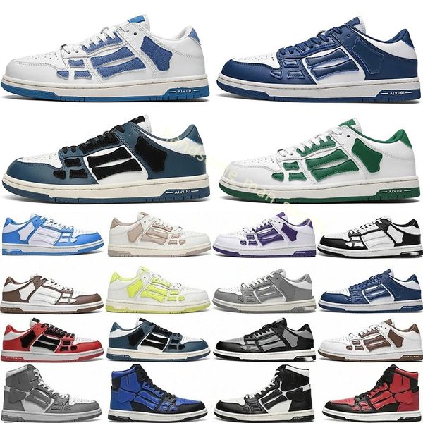 Running Shoes Bones Runner Top Low Skeleton Skeletons Women Men slide Black White High Leather Luxury Sports Shoes Lace Shoes Original Sport