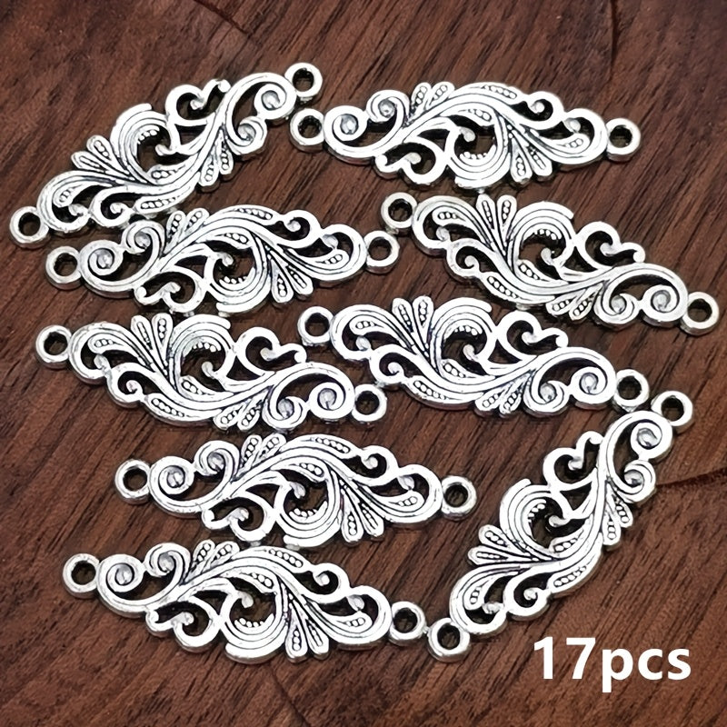 TEMU 17pcs Retro Clouds Design Charm Connector Pendant, Bohemian Style Jewelry Accessories, Handmade Making Bracelet, Necklace, Earring Accessories