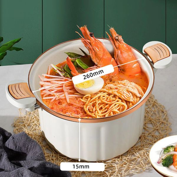 HT with 8L Lid Pressure Cooking Rice Slow Cooker Pasta Instant Noodle Stew Pot for Tea Noodles Milk Soup s