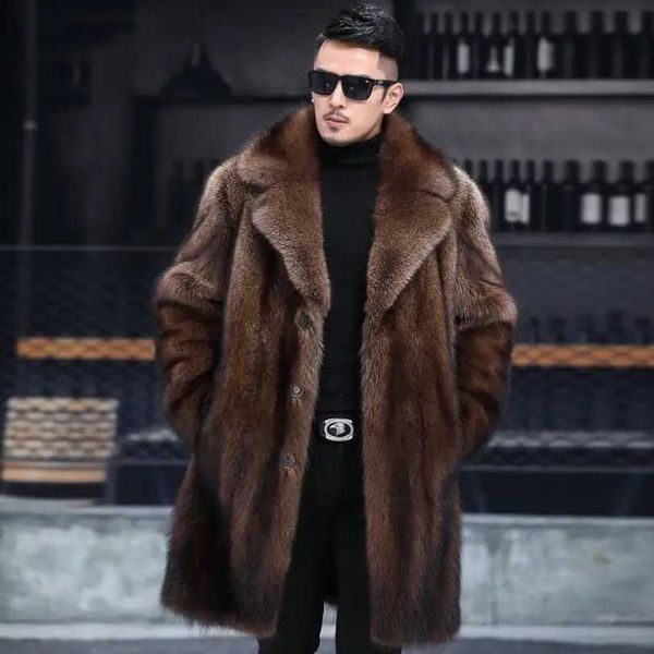 2021 Winter Mens Faux Fur Designer Jackets Warm Windbreaker Long Wool Blends Outerwears Coats Black Brown Thicken Coat M-4XLXJ241102