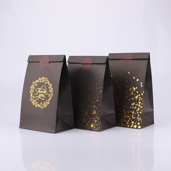 Kraft paper bag love flat mouth bag hot brown paper candy bag food packaging