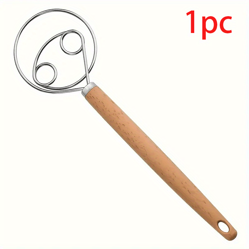 TEMU 1pc Stainless Steel Dough Whisk - , Manual Noodle Mixer For Baking & Cooking - Essential Kitchen Gadget By , Outdoor Kitchenware, For Outdoor