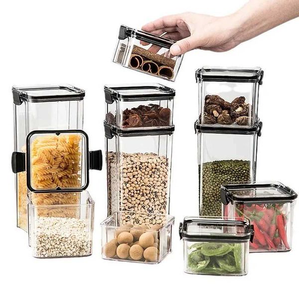 Food Storage Container Kitchen Refrigerator Mtigrain Storage Tank Transparent Sed Cans Noodle Box Bottle Canisters With Lid Y250117