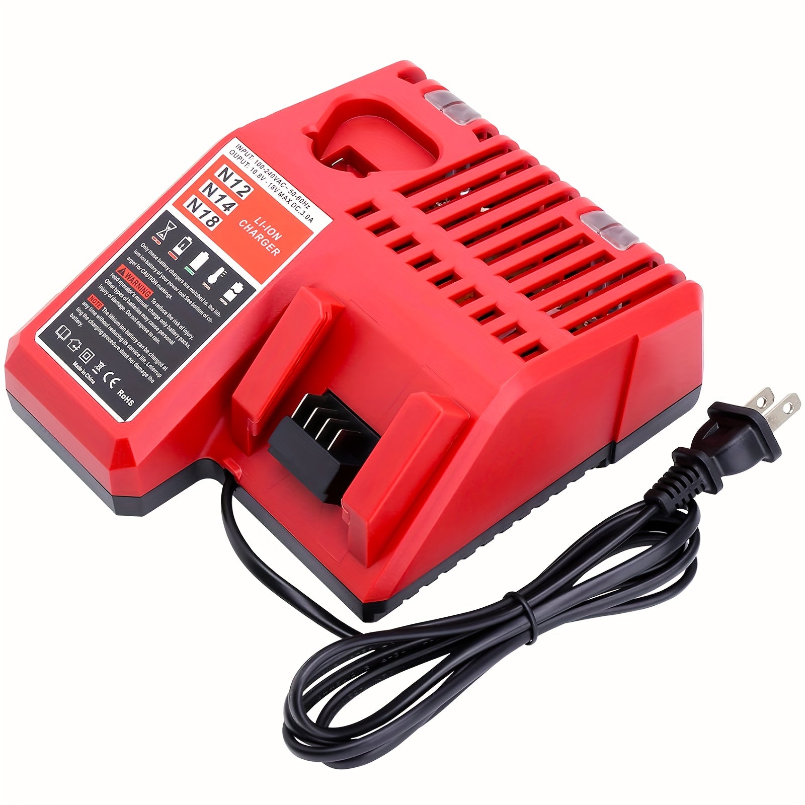 TEMU Compatible Volt Lithium Battery Charger, M Charger For Power Tool, Fast Charging, Voltage 110v-240v With Us Plug, Overcharge- Protection, ,