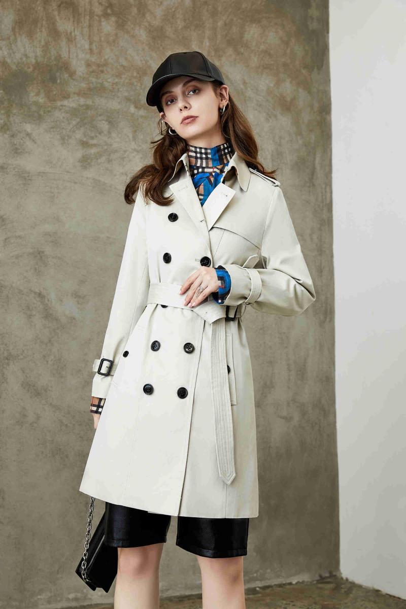 Women&#039;s Trench Coats Women&#39;s 2023 Spring Autumn Long Coat Temperament Slim Cotton Waterproof Double-Breasted Belt Jacket Spot
