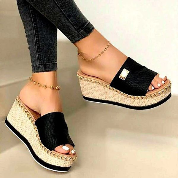 Womens High Heels Sandal Thick Bottom Casual Shoes Ladies Leisure Summer Wedges Sandals Woman Shoes Women Platform Mules Slipper 250109