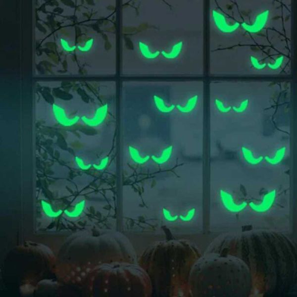 36Pcs Luminous Wall Decals Glowing in The Dark Eyes Window Sticker Halloween Decoration for Home Party Supplies Y240801