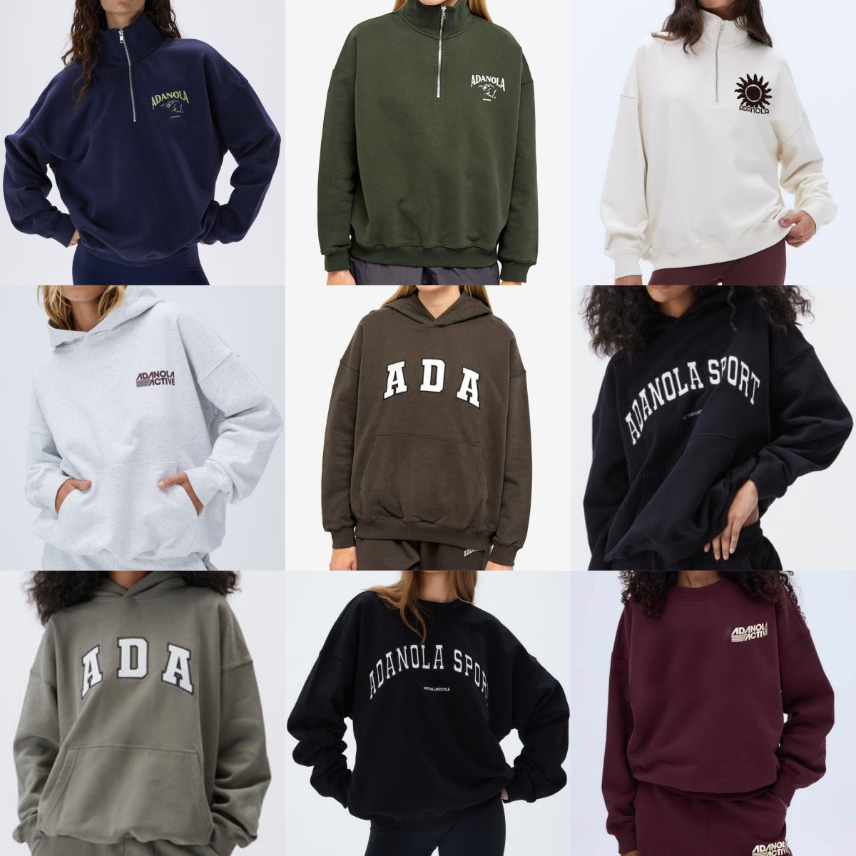 ADANOLAS Oversized Sport Hoodies Cotton ADA Embroidered Activewear Designer Loose Sweatshirts Fashion Pants