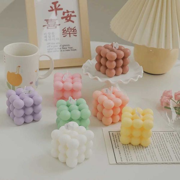 Candles Ins Style Bubble Candle Handmade Scented Candle Aromatherapy Soy Wax Candle Wedding Birthday Candles Party Home Decoration L240910