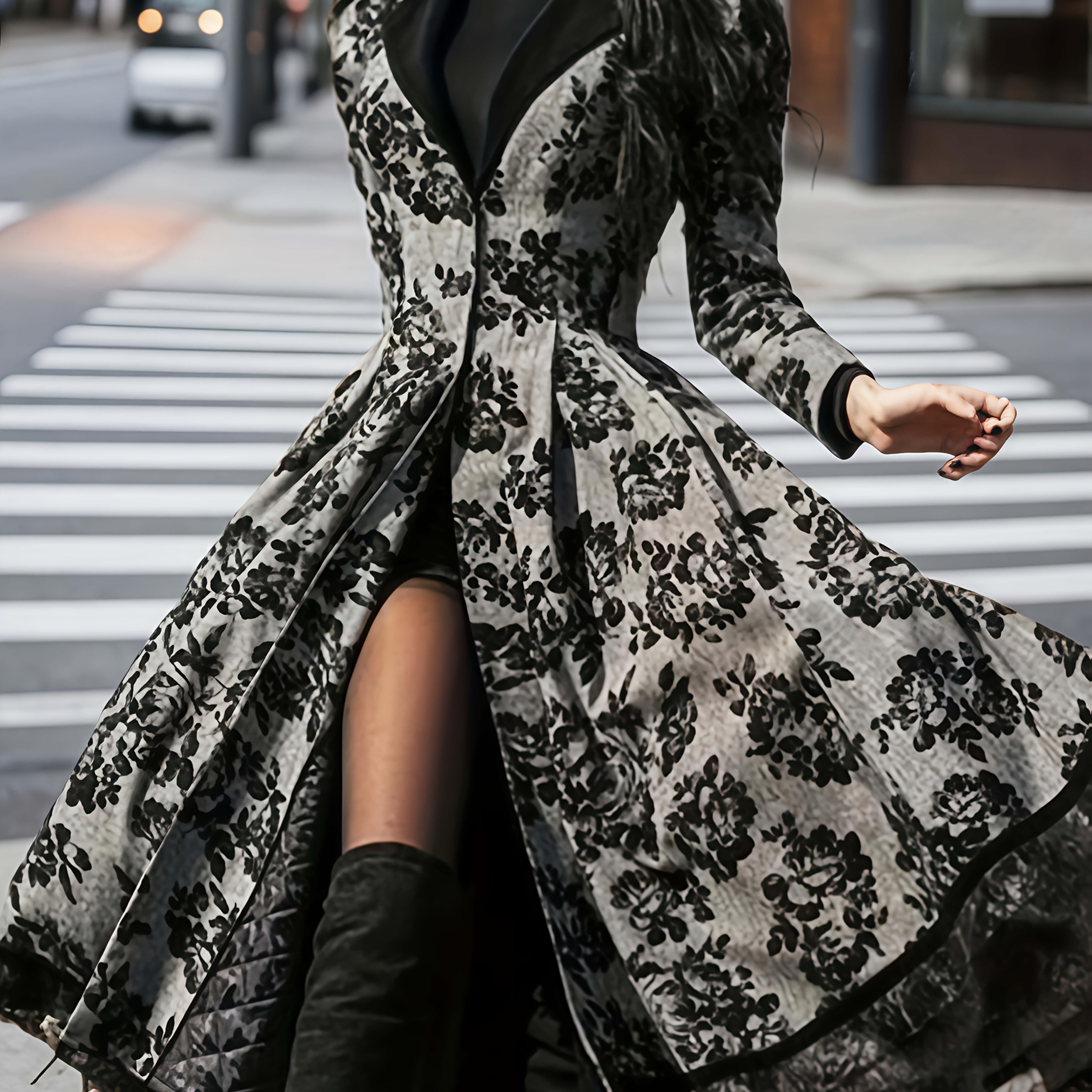 TEMU 2025 Beauty Autumn And Winter Lace Jacket Vintage Long Trench Coat Women, Casual And Comfortable, Machine Washable