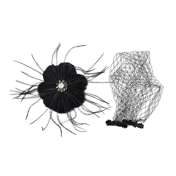 Chip per capelli cappelli fascinator di piume in maglia da sposa