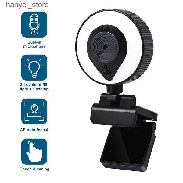 Webcams HD 13MP 1080P 2K 4K network camera PC laptop autofocus network camera flexible live streaming with microphone equipped with 3840x216