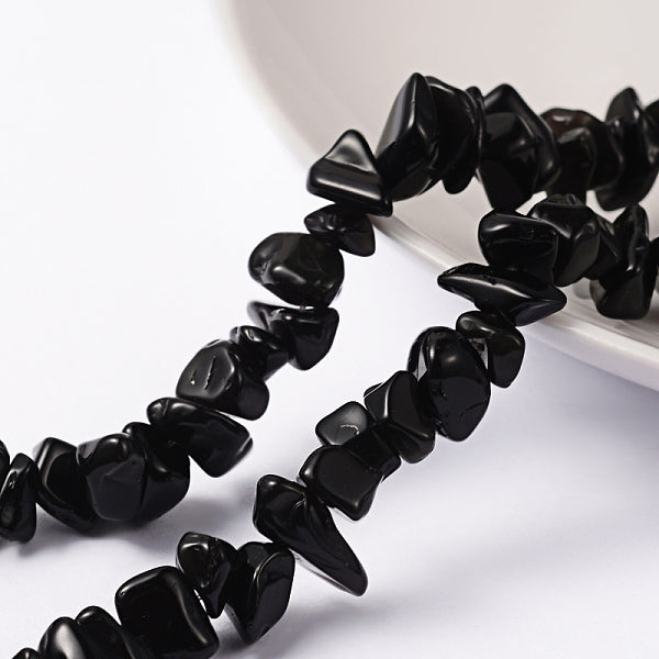 Natural Obsidian Chip Bead Strands