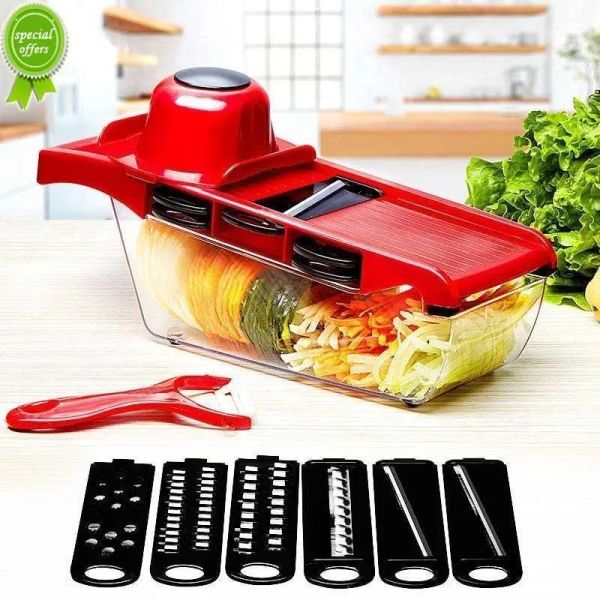 Vegetable Knife With Handle Potato Cutter Steel Blade Mandolin Slicer Potato Peeler Carrot Grater Container Slicer Kitchen Accessories Tools