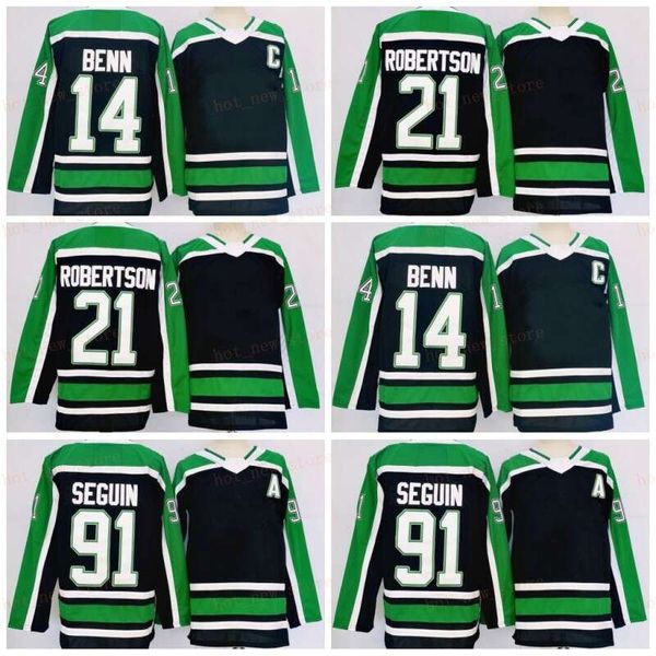 Mens 2024-25 New Styles 21 Jason Robertson Hockey Jerseys 14 Jamie Benn 91 Black Shirts Stitched