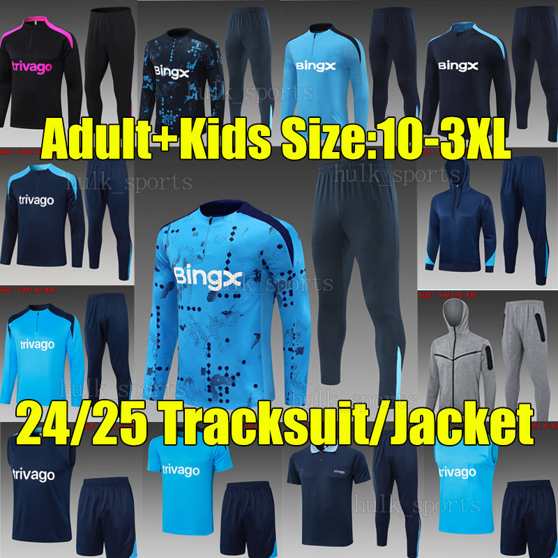 XXXL 24-25 CFC hoodie Soccer Tracksuits Set 2024 2025 JOAO FELIX NETO PALMER ENZO NKUNKU MUDRYK STERLING football jacket adult kids kit tracksuit jo