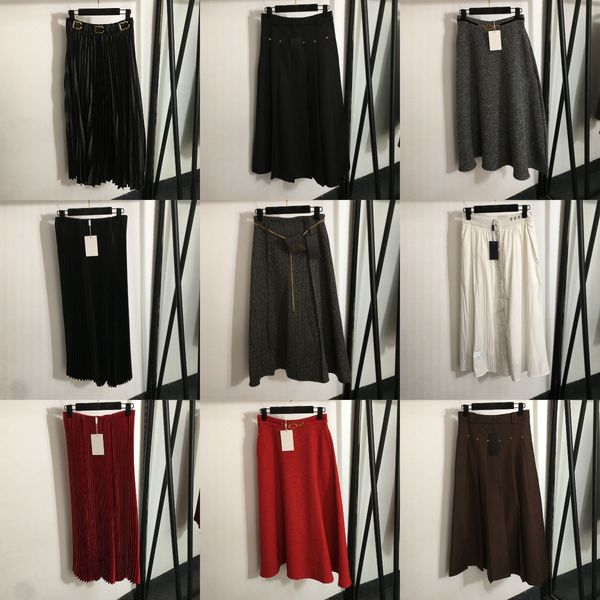 Luxury Party Skirt High Waist Pleated Skirts For Lady Elegant Style Spring Summer Designer Slim A Line Dress