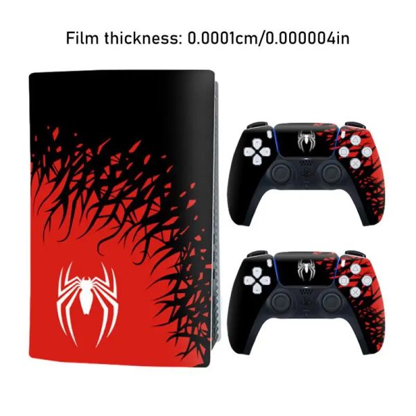 For PS5 Playstation5 Console and Controllers Vinyl Sticker Durable Skin Decal Cover Protective Film Scratch Resistant Spider