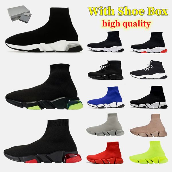 Designer Sock Shoes Sports Trainers 2.0 lace-up Trainer shoes Casual luxury Women Men nude glitter graffiti Runners Sneakers Fashion Socks B