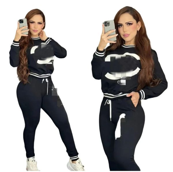 Designer Two Piece Pants Activewear Women&#039;s Casual Jumper and Pants Set Free Ship