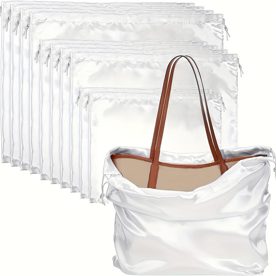 TEMU 10-pack Drawstring Storage Bags For Purses, Soft And Smooth Dust Bags, Pouches For Handbags And Lingerie Organizing