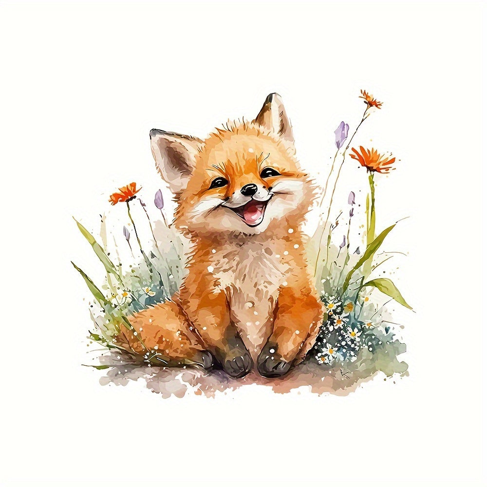 TEMU Smiling Fox Wall Decal - Self-adhesive, Bedroom, Living Room & Entryway Decor