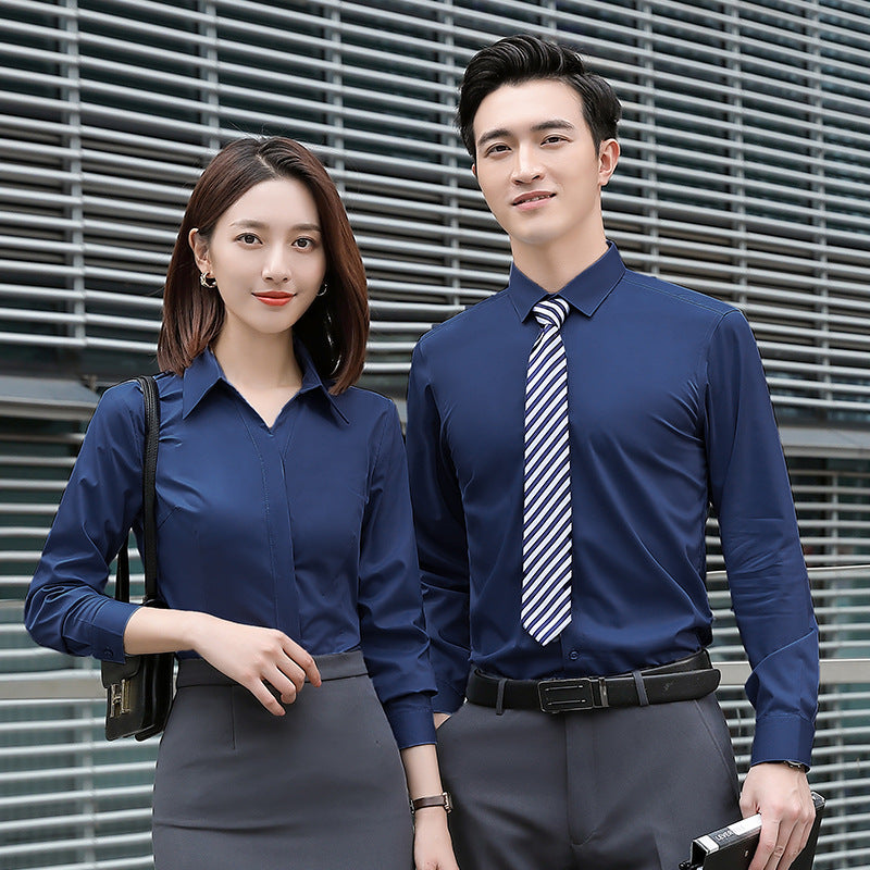 Bamboo-Fibre Office Attire: Gender-Neutral Long Sleeve Workwear Shirts