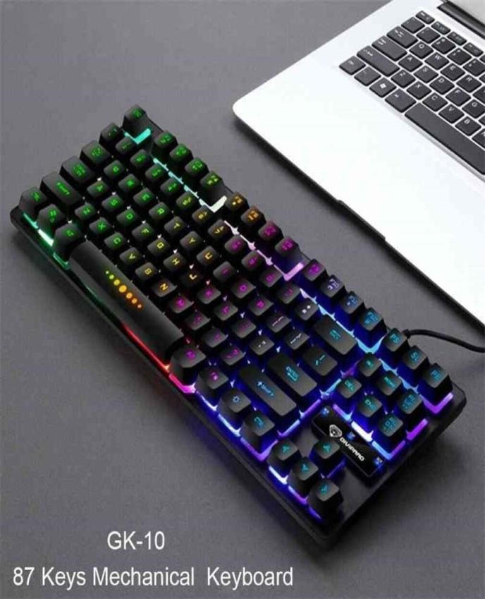 Luminous Gaming Mechanical Keyboard 87 Keys With RGB LED Backlit USB Wired 15M Keybord Waterproof MultiMedia For Tablet Desktop 22666807