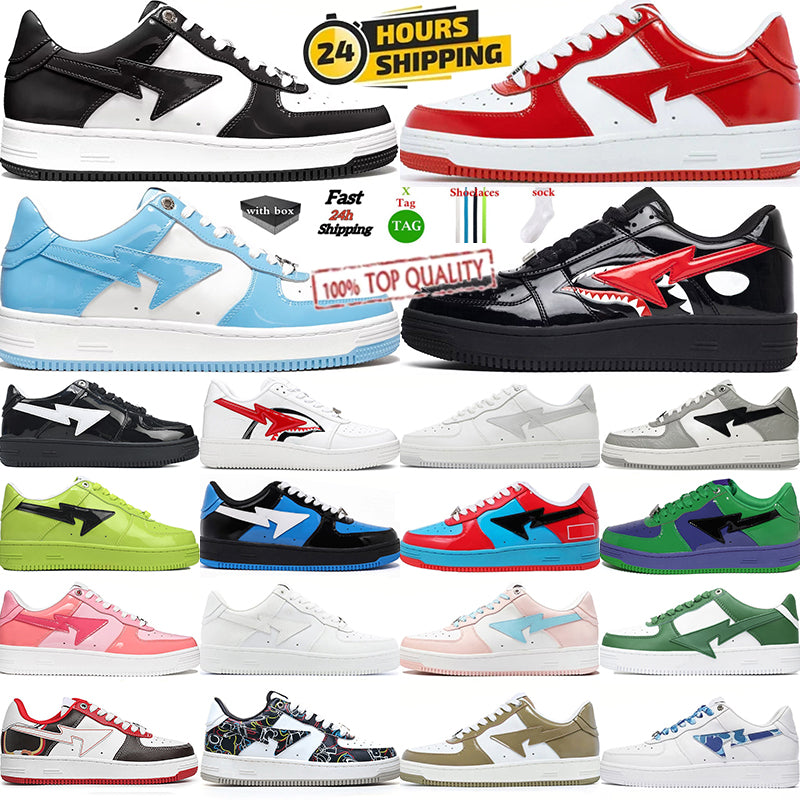 Designer Shoes Mens Womens Sneakers Black white Green Grey Blue Red Low Shark patent Leather Camouflage Skateboarding Jogging Sports Trainers dhgate