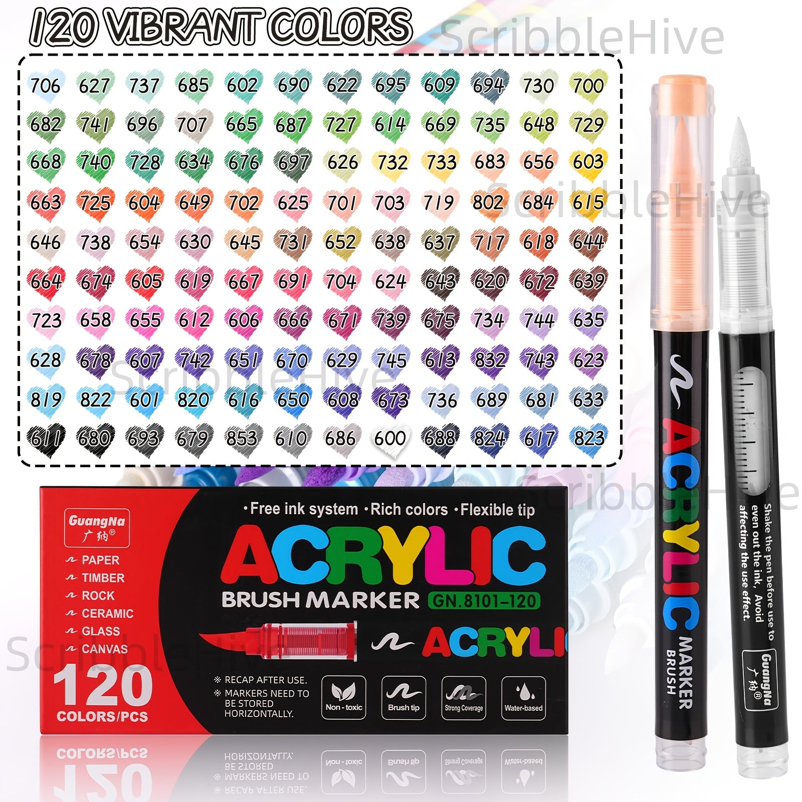 TEMU 168 Colors Straight Liquid Marker, Soft Tips For Art Only, Diy Hand-drawing Graffiti Pen, Large Capacity Non-pressing Coloring Pen, Acrylic Pen,