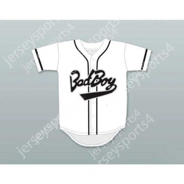 Gdsir BIGGIE SMALLS 10 BAD BOY WHITE BASEBALL JERSEY Ed
