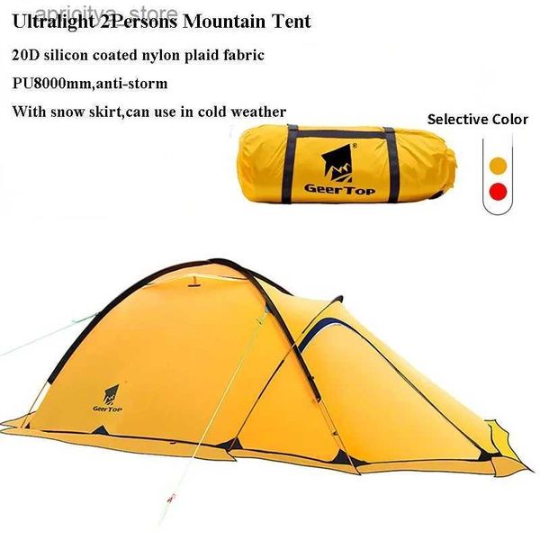 Tents and Shelters 2Persons 4Seasons 20D Silicone Coating Tent Aluminum Pole Outdoor Camping 1Hall 1Room Rainproof Skiing Hiking Bike Tour24