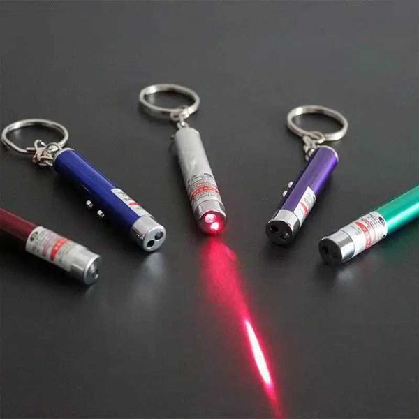 High Quality Keychain red laser pointer pen with white LED flashlight pet cat and dog toys classroom commercial display tool O241218